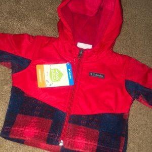 New baby Columbia jacket red 3-6 months
